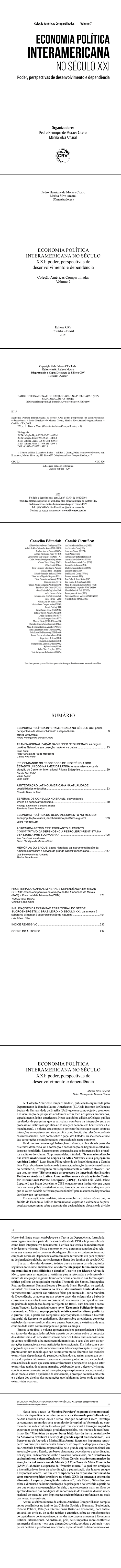 ECONOMIA POLÍTICA INTERAMERICANA NO SÉCULO XXI <BR> poder, perspectivas de desenvolvimento e dependência